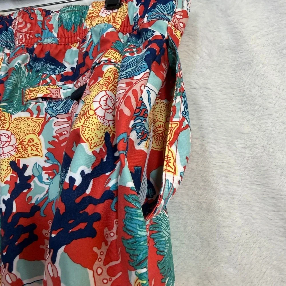 Nautica XL Swim Trunks Board Shorts Beach Coral Fish Jellyfish Drawstring Summer